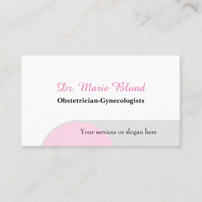 Tarjeta De Visita Ginecólogos Obstetricista OBGYN elegante moderno (Anverso)