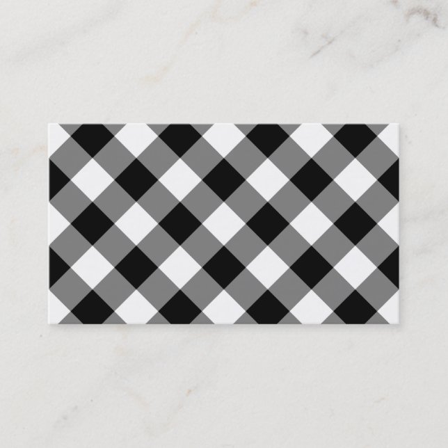 Tarjeta De Visita Gingham negro y blanco (Anverso)