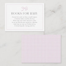 Gingham Pink Bow Baby Baby Shower Books para B