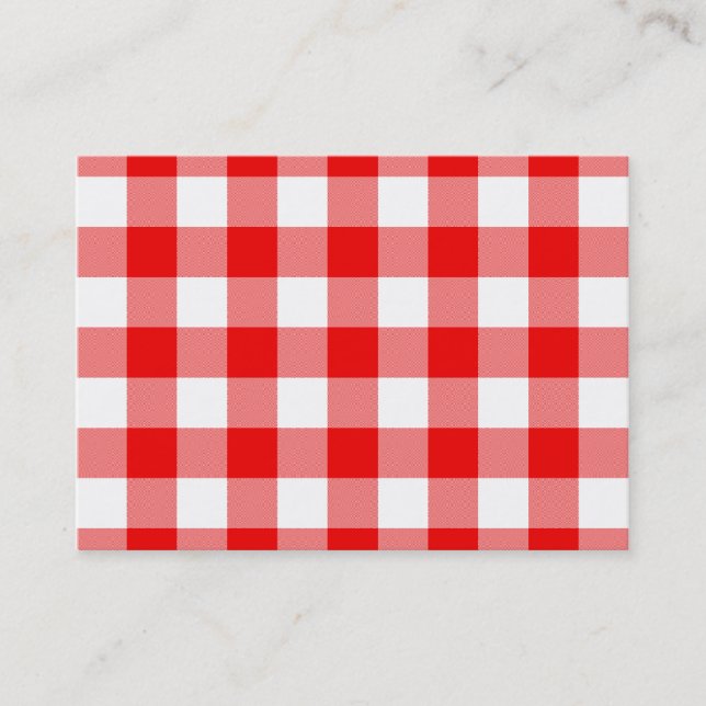 Tarjeta De Visita Gingham Rojo (Anverso)