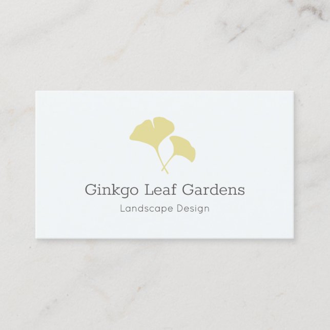 Tarjeta De Visita Ginkgo Leaf Landscaping Moderno (Anverso)