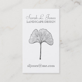 Tarjeta De Visita Ginkgo Leaf Simple Elegante Natural