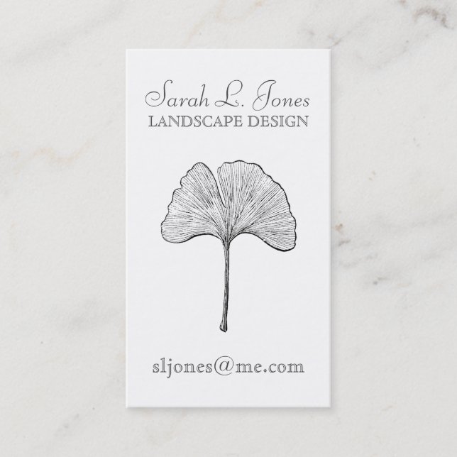 Tarjeta De Visita Ginkgo Leaf Simple Elegante Natural (Anverso)