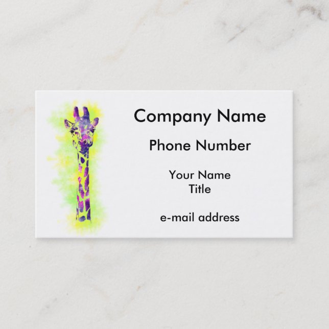 Tarjeta De Visita Girafa acuarela 2 (Anverso)