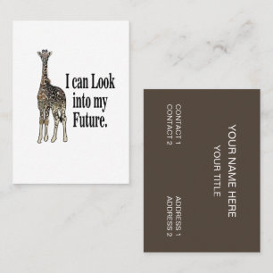 Tarjeta De Visita Giraffe Animal Safari Funny