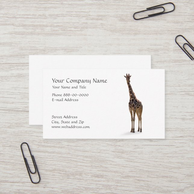 Tarjeta De Visita Giraffe Zoological Business Card (Anverso/Reverso In Situ)