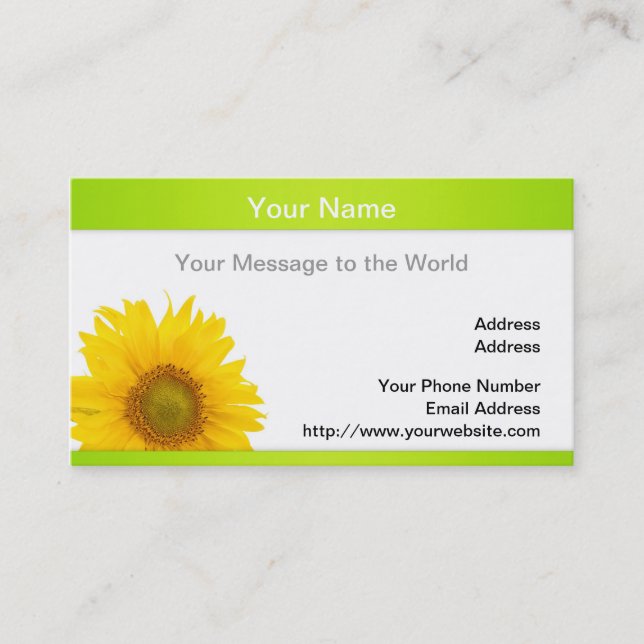 Tarjeta De Visita Girasol (Anverso)
