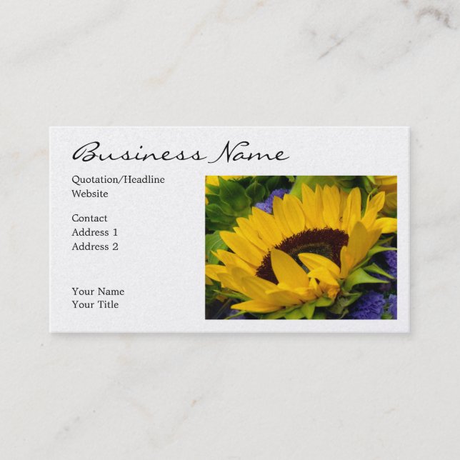 Tarjeta De Visita Girasol comedido (Anverso)