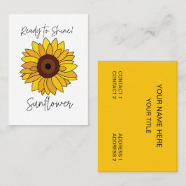 Tarjeta De Visita Girasol Listo Para Brillar Girasol