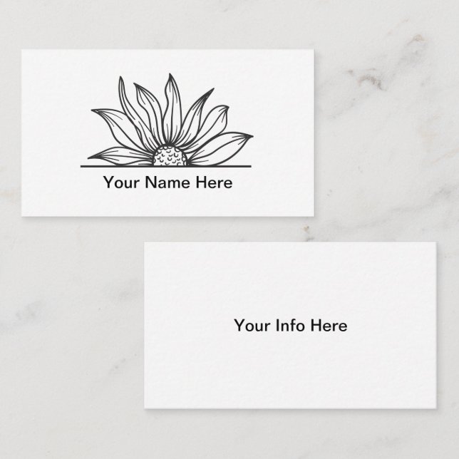 Tarjeta De Visita Girasol Simple  (Anverso / Reverso)