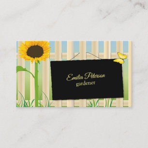 Tarjeta De Visita Girasol y mariposa