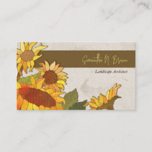 Tarjeta De Visita Girasoles de otoño únicos