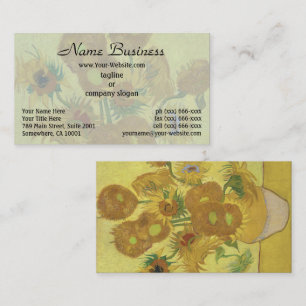 Tarjeta De Visita Girasoles de Van Gogh - Amarillo vibrante sobre am