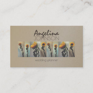 Tarjeta De Visita Girasoles, Floral Profesional Elegante