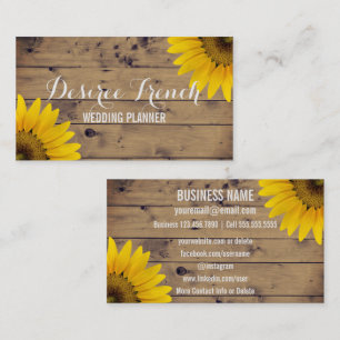 Tarjeta De Visita Girasoles rústicos sociales de los medios el   que
