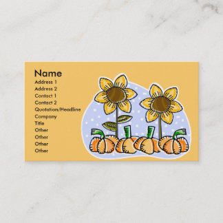 Tarjeta De Visita Girasoles y Calabazas