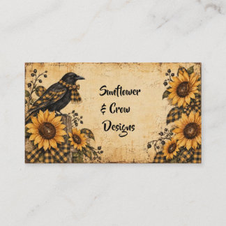 Tarjeta De Visita Girasoles y Cuervo de Cuadros Primitivos