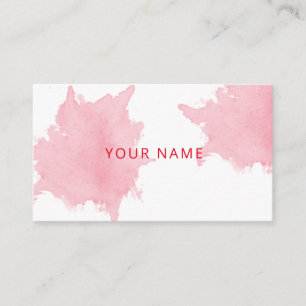 Tarjeta De Visita giratorio Rubor Pink Watercolor Feminine Business