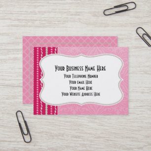 Tarjeta De Visita Girlie Pink Gems Beads Bonito Moda Business Car