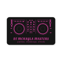 Girly DJ Disk Jockey Neon Pink and Black Turnable