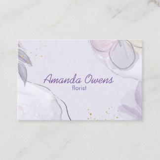 Tarjeta De Visita Girly Floral Purple Business Card
