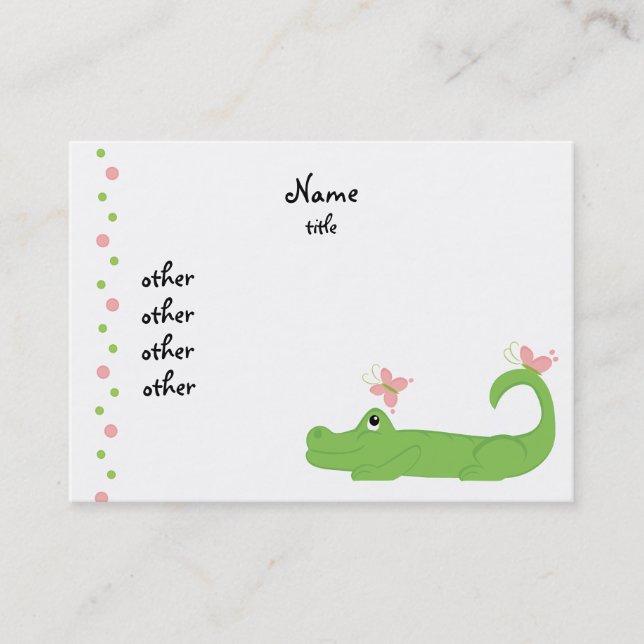 Tarjeta De Visita Girly Gator (Anverso)