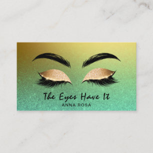 Tarjeta De Visita *~* Girly Gold Lashes Dorados Brotes Extensiones