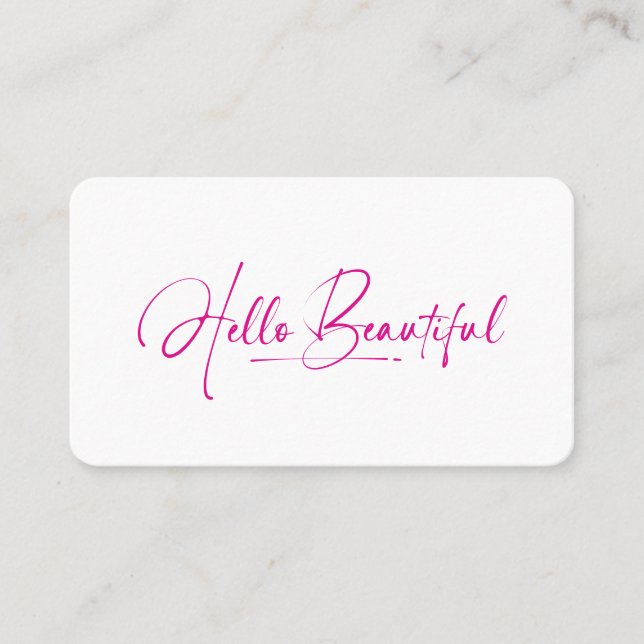 Tarjeta De Visita Girly Hello Beautiful Makeup Artist Beauty Qr Code (Anverso)