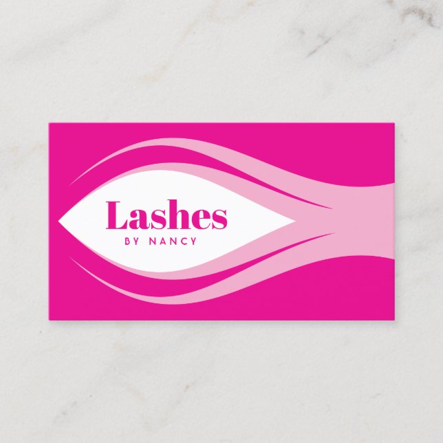 Tarjeta De Visita Girly Lashes Pink (Anverso)