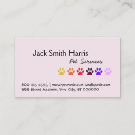 Tarjeta De Visita Girly Miami Paws, Mascota Sitter, Mascota Groomer,