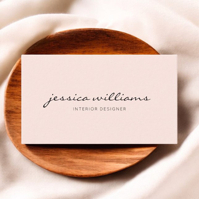 Tarjeta De Visita Girly Minimal moderna caligrafía Rubor Pink (Subido por el creador)