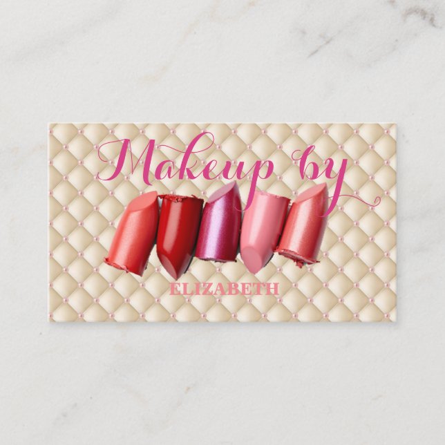Tarjeta De Visita Girly Moderno Profesional,Lipstick (Anverso)