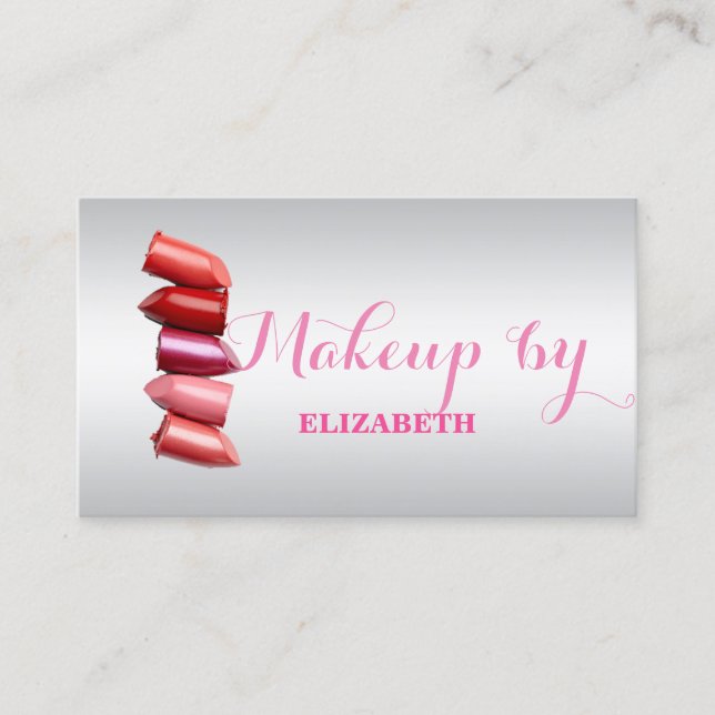 Tarjeta De Visita Girly Moderno Profesional,Lipstick (Anverso)