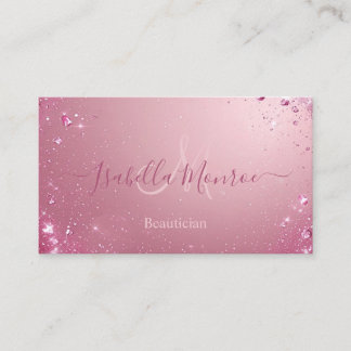 Tarjeta De Visita Girly Pale Pink Luxe Beautician Skin Nail Expert