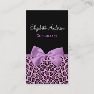 Tarjeta De Visita Girly Purple Jaguar Boutique Moda Lavender Bow