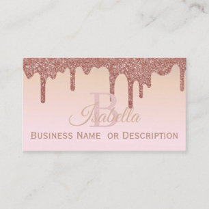 Tarjeta De Visita Girly, Rosa Purpurina de oro