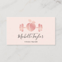 Girly Rubor Rosa Gold Fitness Trainer Business Car