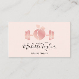 Tarjeta De Visita Girly Rubor Rosa Gold Fitness Trainer Business Car