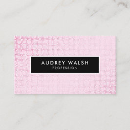 Tarjeta De Visita Girly Stylish Faux Pink Sequing Black