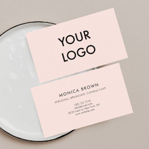 Tarjeta De Visita Giro Logo Minimalista Rubor Pink