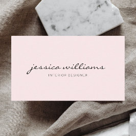 Tarjeta De Visita Giro Minimalista manuscrito Rubor Pink