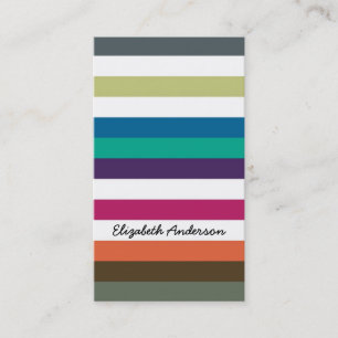 Tarjeta De Visita Giro Negrita Arcoiris Grandes franjas horizontales