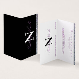 Tarjeta De Visita Gitter Contraste Monograma Lealtad de uñas/Belleza