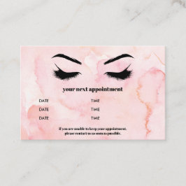 Tarjeta De Visita Glam acuarela rosa Browbar Eyelash Lujo