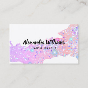 Tarjeta De Visita Glam Brillo Holográfico Moderno Único y Tendencier