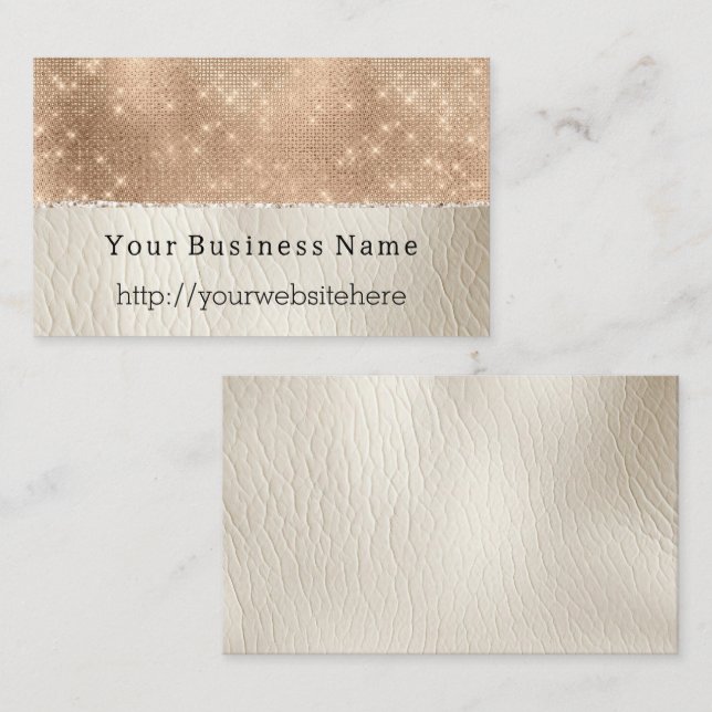 Tarjeta De Visita Glam Champagne Glitz Cream (Anverso / Reverso)