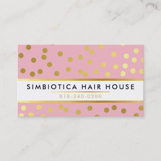 Tarjeta De Visita GLAM CONFETTI patrón puntiagudo moderno oro rosa p