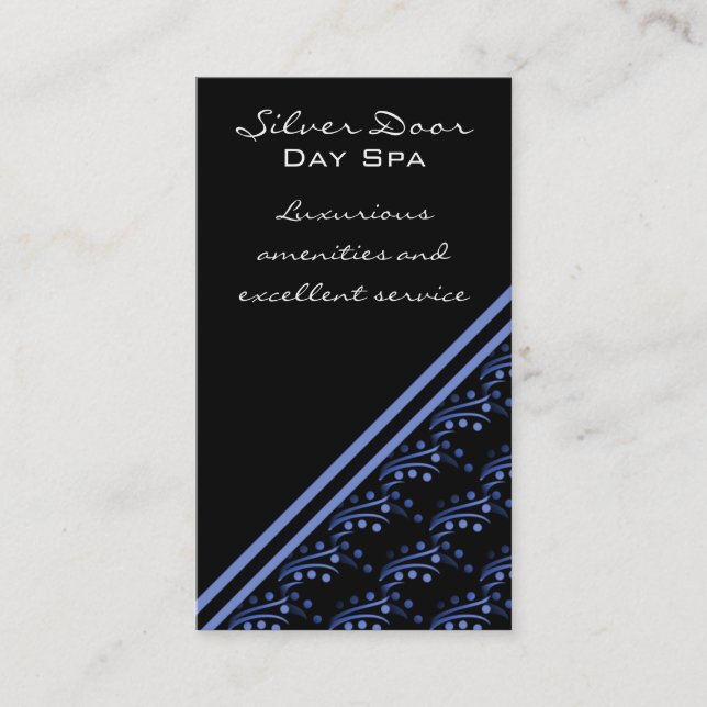 Tarjeta de visita Glam de lujo, azul (Anverso)