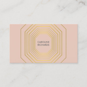 Tarjeta De Visita Glam Deco Jewelry Design Fashion Boutique Peach