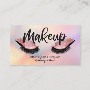 Tarjeta De Visita Glam Eyelash Purpurina Rosa Rosa Rosa Rosa Rosa Ma